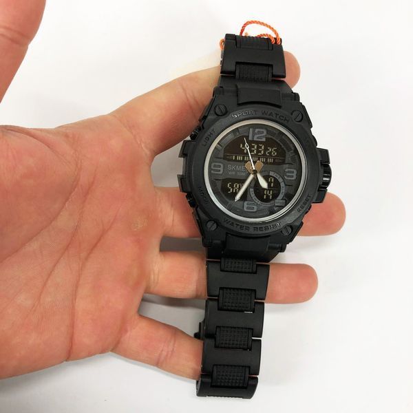 Часы наручные мужские SKMEI 1452BK BLACK, водонепроницаемые мужские часы. Цвет: черный ws63653 фото