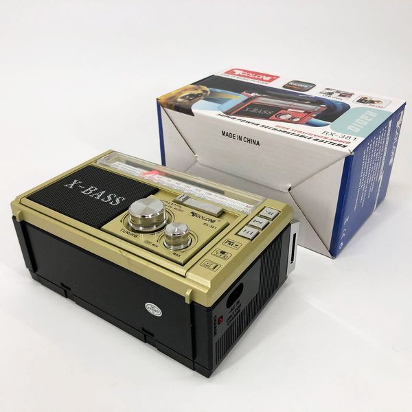 Радиоприёмник портативное радио Golon RX-381 аккумуляторный ретро колонка usb sd mp3 fm. Цвет: желтый ws46321-2 фото