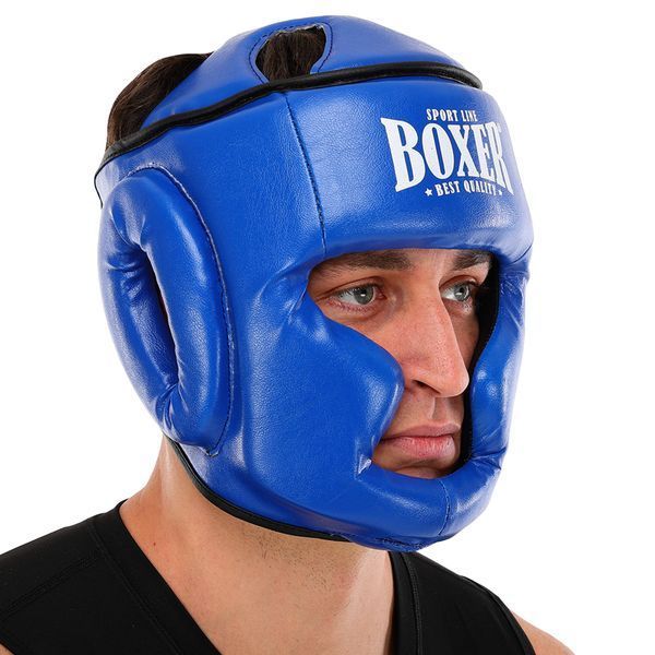 Шлем боксерский с полной защитой искусственная кожа BOXER NEW 2036-N М-L цвета в ассортименте M 2036-N фото