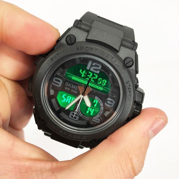 Часы наручные мужские SKMEI 1452BK BLACK, водонепроницаемые мужские часы. Цвет: черный ws63653 фото