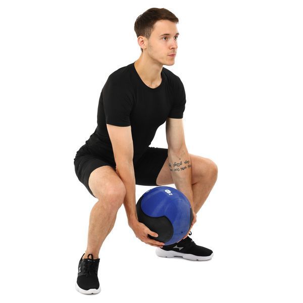 Медбол мяч медицинский Medicine Ball Zelart FI-5121-9 9кг синий-черный FI-5121-9 фото