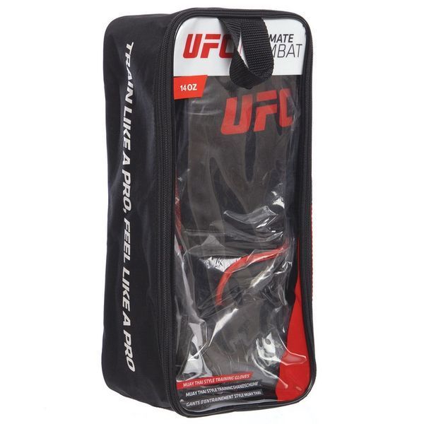 Перчатки боксерские на липучке PU UFC Myau Thai Style UHK-69680 14 унций черный UHK-69680 фото