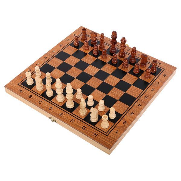 Шахматы шашки нарды 3 в 1 набор настольных игр деревянные ZOOCEN ZC7234 размер 34см x 34см х 2,5см ZC7234 фото