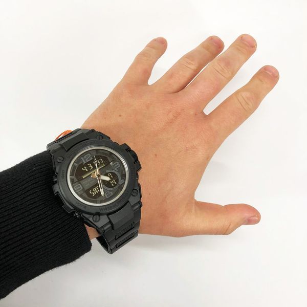 Часы наручные мужские SKMEI 1452BK BLACK, водонепроницаемые мужские часы. Цвет: черный ws63653 фото