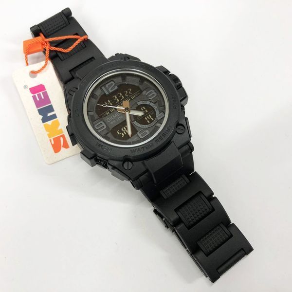 Часы наручные мужские SKMEI 1452BK BLACK, водонепроницаемые мужские часы. Цвет: черный ws63653 фото