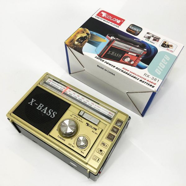 Радиоприёмник портативное радио Golon RX-381 аккумуляторный ретро колонка usb sd mp3 fm. Цвет: желтый ws46321-2 фото