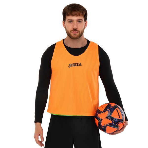 Манишка спортивная игровая двусторонняя цельная Joma 101689-050 cалатовый-оранжевый XL 101689-050 фото