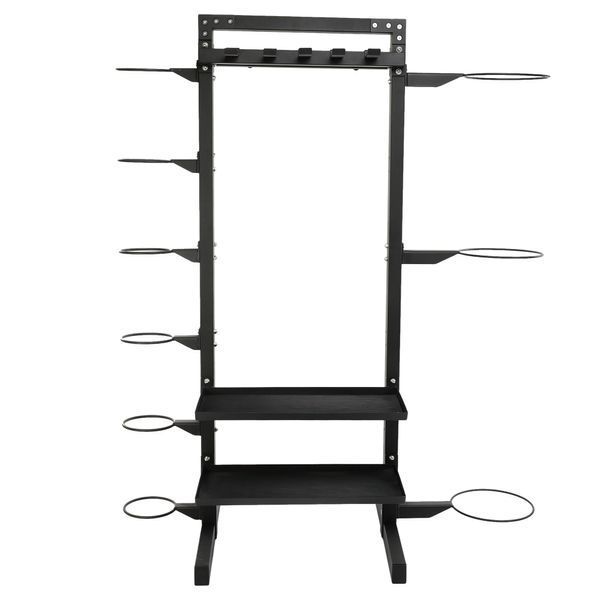 Стеллаж модульный для инвентаря кроссфит STORAGE RACK LiveUp LP8897 размер-156,5x76,6x197,4см черный LP8897 фото