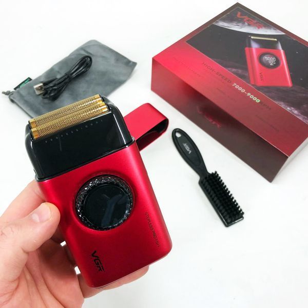 Электробритва VGR V-377 RED шейвер, Электрическая аккумуляторная бритва для бритья, шейвер мужской ws81326-1 фото