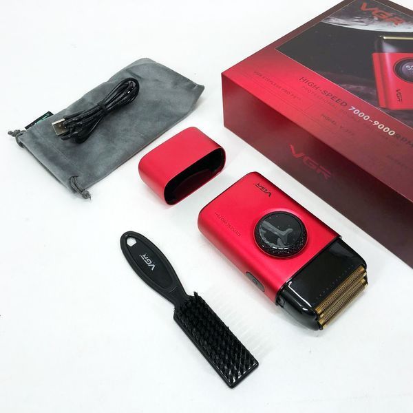 Электробритва VGR V-377 RED шейвер, Электрическая аккумуляторная бритва для бритья, шейвер мужской ws81326-1 фото