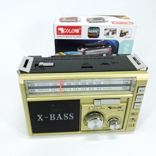 Радиоприёмник портативное радио Golon RX-381 аккумуляторный ретро колонка usb sd mp3 fm. Цвет: желтый ws46321-2 фото
