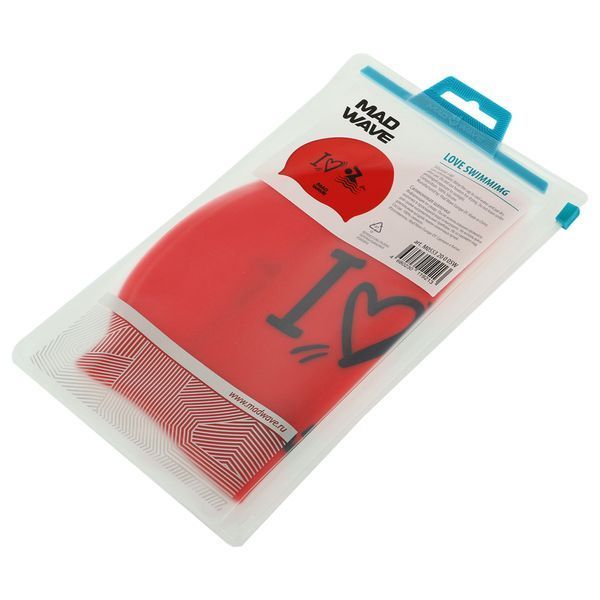Шапочка для плавания силиконовая для взрослых MadWave LOVE SWIMMIMG M055320 красный M055320 фото