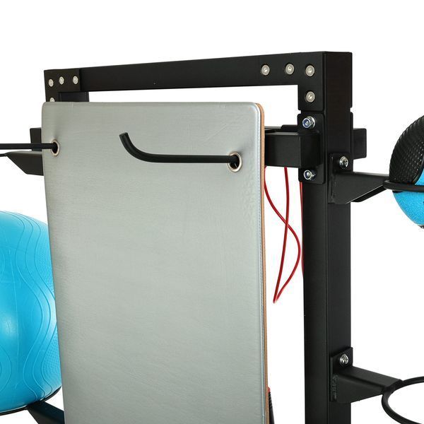Стеллаж модульный для инвентаря кроссфит STORAGE RACK LiveUp LP8897 размер-156,5x76,6x197,4см черный LP8897 фото