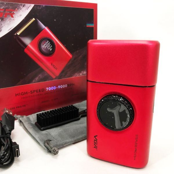 Электробритва VGR V-377 RED шейвер, Электрическая аккумуляторная бритва для бритья, шейвер мужской ws81326-1 фото