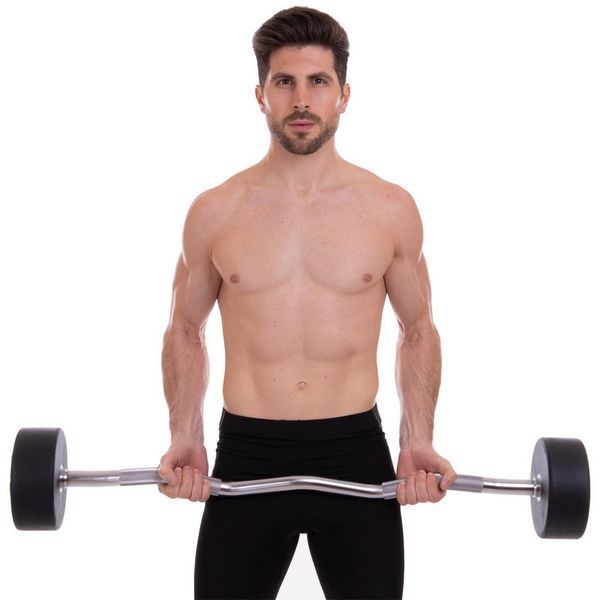 Штанга нерозбірна з фіксованою вагою вигнута поліуретанова Zelart Urethane Barbell TA-2690-40 довжина-111см 40кг чорний-салатовий TA-2690-40 фото