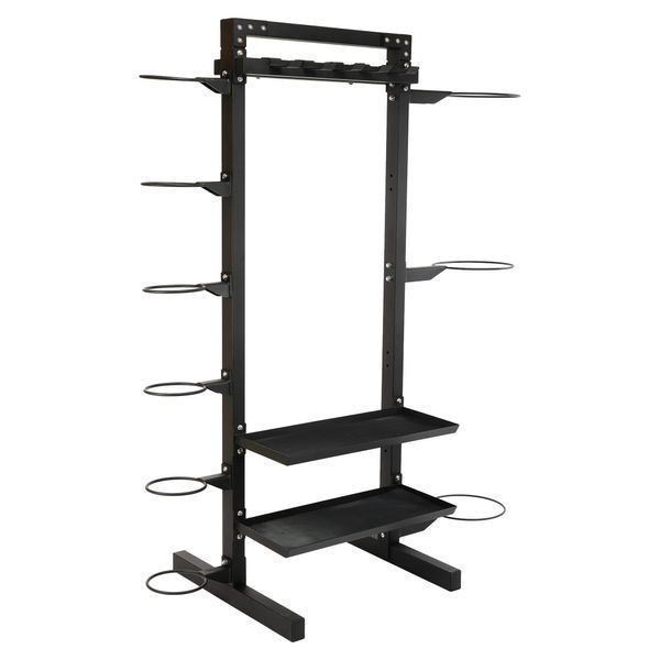 Стеллаж модульный для инвентаря кроссфит STORAGE RACK LiveUp LP8897 размер-156,5x76,6x197,4см черный LP8897 фото