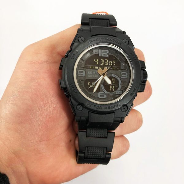 Часы наручные мужские SKMEI 1452BK BLACK, водонепроницаемые мужские часы. Цвет: черный ws63653 фото
