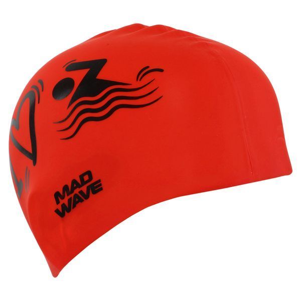 Шапочка для плавания силиконовая для взрослых MadWave LOVE SWIMMIMG M055320 красный M055320 фото
