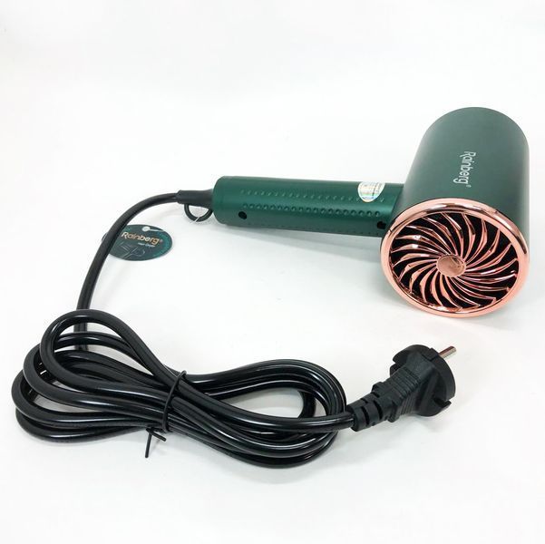 Фен Rainberg RB-2212 8800Вт з регуляцією температури та швидкості для сушіння та укладання волосся Green ws22231 фото