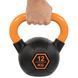 Гиря тренувальна цільна гумова з пофарбованою ручкою LiveUp Urethane competition kettlebell UAZE5336-12 вага 12кг чорний-помаранчевий UAZE5336-12 фото 8