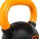 Гиря тренувальна цільна гумова з пофарбованою ручкою LiveUp Urethane competition kettlebell UAZE5336-12 вага 12кг чорний-помаранчевий UAZE5336-12 фото 6