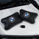 Авто подушки 2 шт &mdash; набор BMW из натуральной кожи, на подголовник в машину, Автомобильная подушка БМВ ws13553-1 фото 2