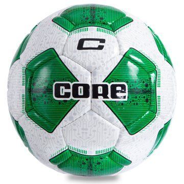 М'яч футбольний CORE COMPETITION PLUS CR-005 №5 PU білий-зелений CR-005 фото