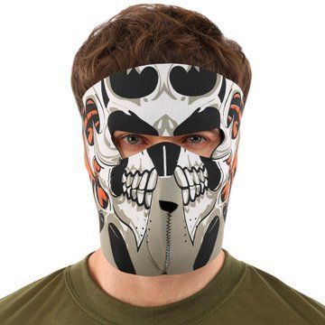 Маска лицьова вітрозахисна креативна термонавушники SP-Sport MS-4344-4 Tribal Skull чорний MS-4344-4 фото