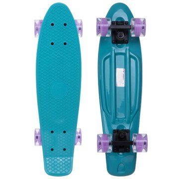 Пенни борд Penny Board круизер пластиковый со светящимися колесами 22' FISH SK-405-11 мятный-черный-фиолетовый SK-405-11 фото