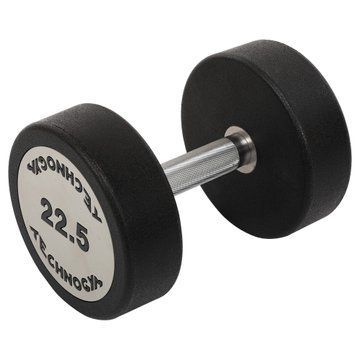 Гантель цільна професійна з поліуретановим покриттям TECHNOGYM TG-1834-22_5 1шт 22,5кг чорний-сірий TG-1834-22_5 фото