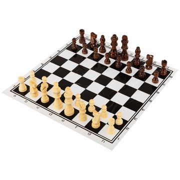 Шахматы настольная игра деревянные с виниловым игровым полем SP-Sport 300P размер короля 8 см пешки 3,5 см 300P фото