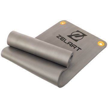 Коврик для фитнеса и спорта с люверсами для хранения Zelart FI-2575 (MD9004-15) 180x61x1,5см серый FI-2575 фото