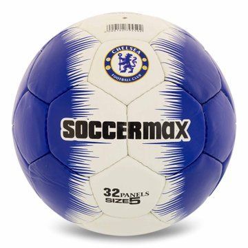 Мяч футбольный SOCCERMAX CHELSEA FB-0047-819 №5 PU синий-белый FB-0047-819 фото