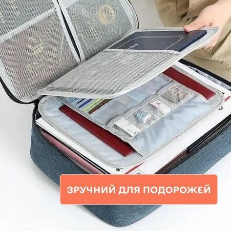 Дорожній кейс сумка органайзер для зберігання документів та гаджетів з кодовим замком. Колір: синій ws52355-1 фото