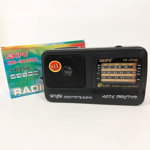 Радиоприёмник Kipo KB-409AC мощный радио FM c usb питание от батарейки R20 или от сети ws66758 фото