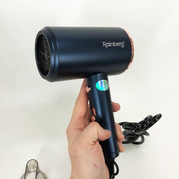 Фен Rainberg RB-2212 8800Вт з регуляцією температури та швидкості для сушіння та укладання волосся Blue ws22231-1 фото
