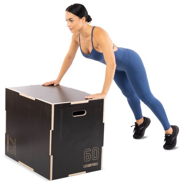 Бокс плиометрический тумба для кроссфита Плиобокс Wood Plyo box LiveUp LP8157 BOX-WOOD 1шт 50х60х75см светло-коричневый LP8157 фото