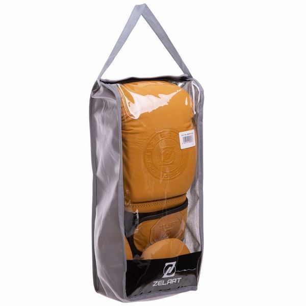 Перчатки боксерские на липучке кожаные Zelart VL-3074 8-14унций цвета в ассортименте 14 унции VL-3074 фото