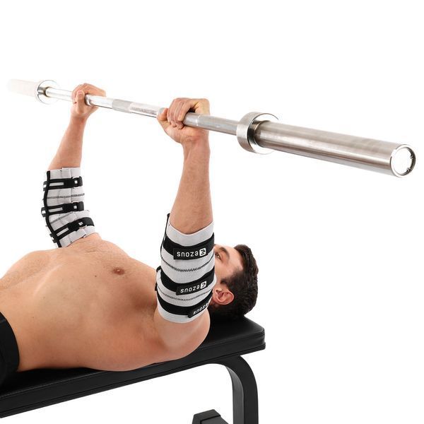 Налокотники для жима 2штуки 2штуки ADJUSTABLE ELBOW SLEEVE EZOUS C-08 2шт серый-черный L C-08 фото