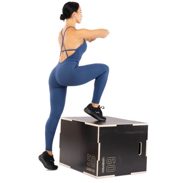Бокс плиометрический тумба для кроссфита Плиобокс Wood Plyo box LiveUp LP8157 BOX-WOOD 1шт 50х60х75см светло-коричневый LP8157 фото