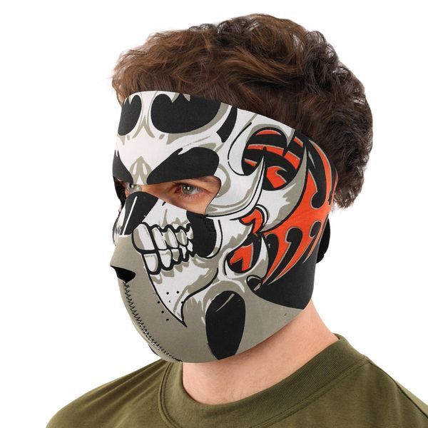 Маска лицьова вітрозахисна креативна термонавушники SP-Sport MS-4344-4 Tribal Skull чорний MS-4344-4 фото