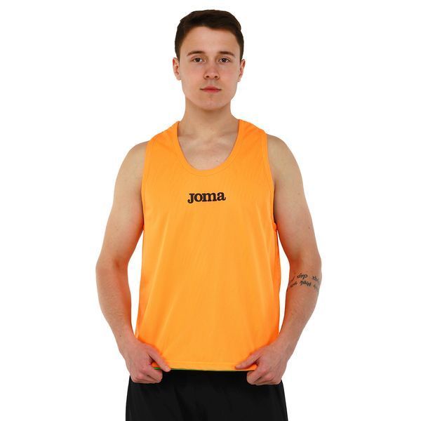 Манишка спортивная игровая двусторонняя цельная Joma 101689-050 cалатовый-оранжевый L 101689-050 фото