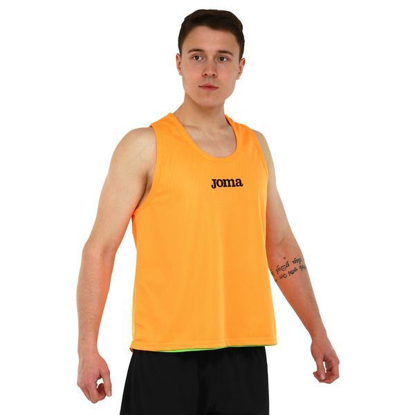 Манишка спортивная игровая двусторонняя цельная Joma 101689-050 cалатовый-оранжевый L 101689-050 фото