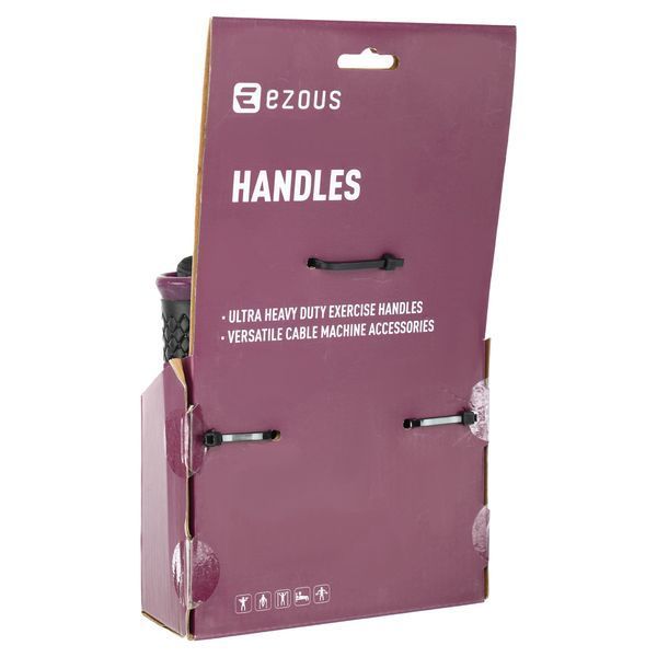 Ручки для еспандерів резинок та тренажерів FIT HANDLES EZOUS F-06-E 2шт чорний-фіолетовий F-06-E фото