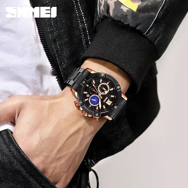 Часы наручные мужские SKMEI 9235RG, часы кварцевые мужские, модные мужские часы круглые ws34587 фото