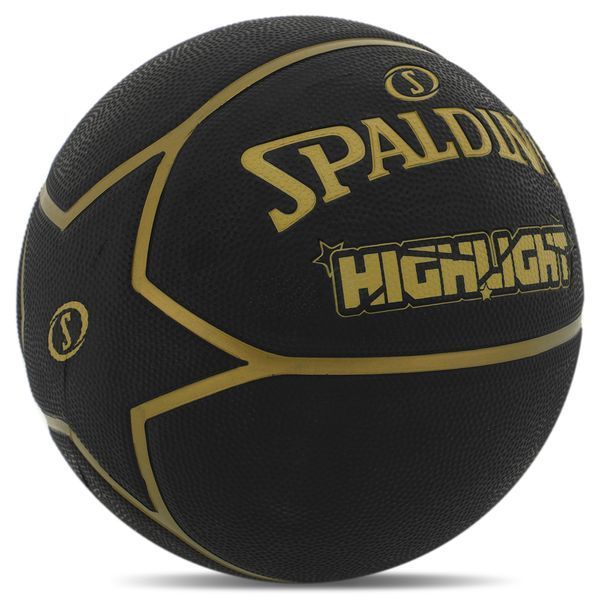 Мяч баскетбольный резиновый SPALDING HIGHLIGHT 84355Z размер 7 черный 84355Z фото