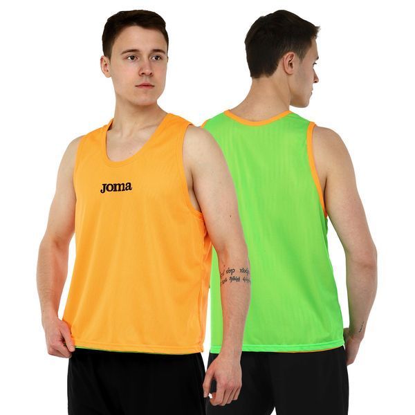 Манишка спортивная игровая двусторонняя цельная Joma 101689-050 cалатовый-оранжевый L 101689-050 фото