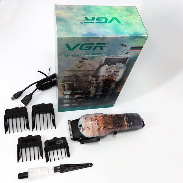 Акумуляторна машинка для стрижки VGR V-690 від USB Нержавіюча сталь, підстригальна машинка ws25272 фото