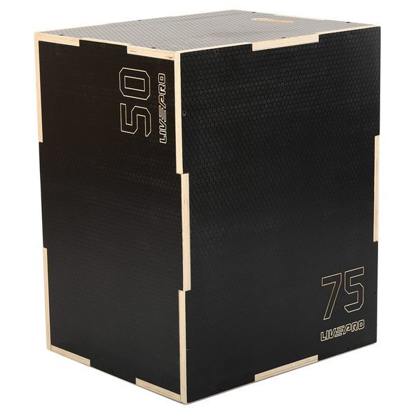 Бокс плиометрический тумба для кроссфита Плиобокс Wood Plyo box LiveUp LP8157 BOX-WOOD 1шт 50х60х75см светло-коричневый LP8157 фото