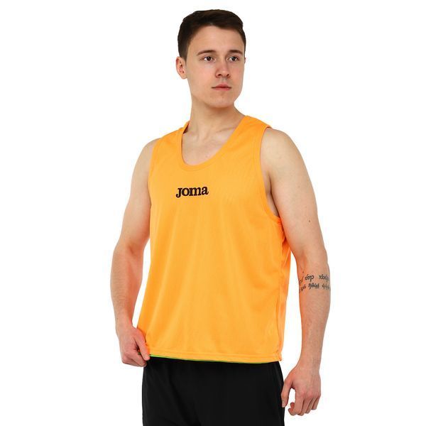 Манишка спортивная игровая двусторонняя цельная Joma 101689-050 cалатовый-оранжевый L 101689-050 фото